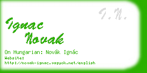 ignac novak business card