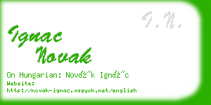 ignac novak business card